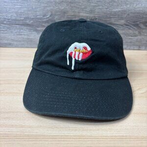 Kylie Jenner Hat Cap Strap Back Black Lips One Size Adjustable